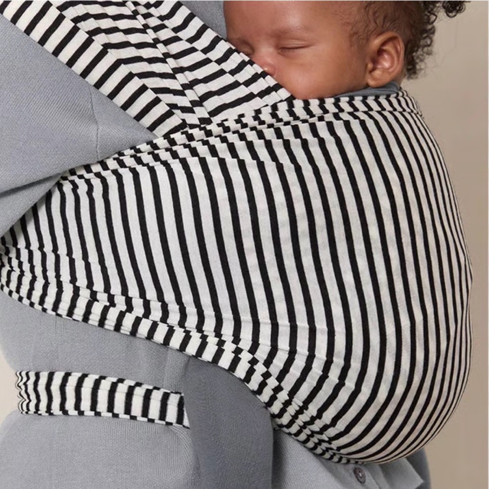 Solly Baby Black and White Striped Wrap + Swaddle Blanket
